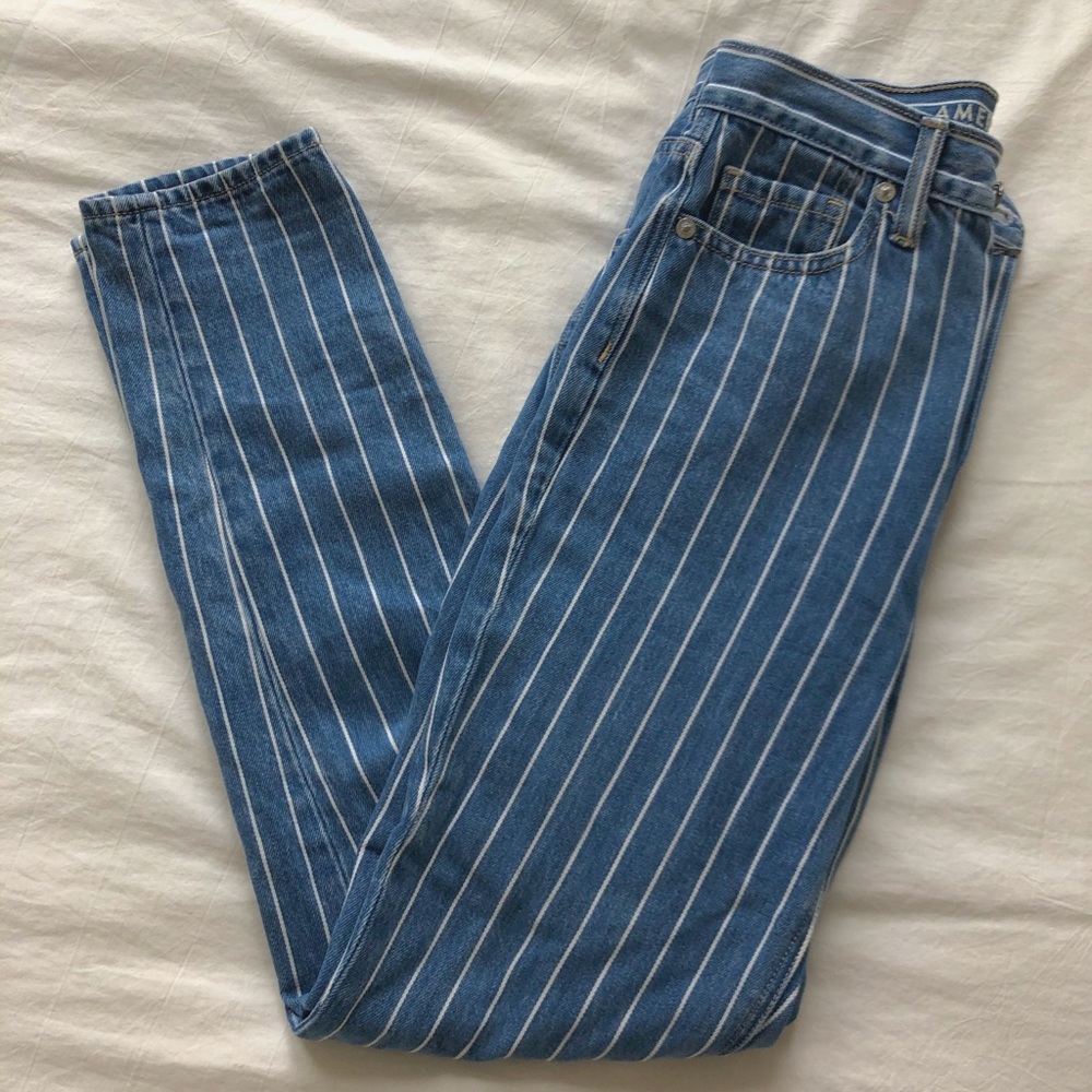 Striped Mom Jeans